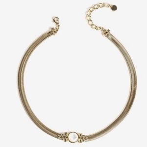 House of Harlow 1960 Pearl Pendant Choker in Gold